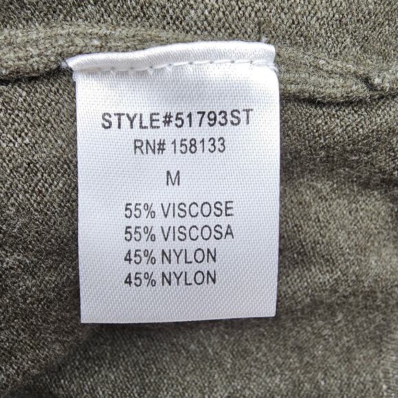 Pink Clover Womans size M Open front Olive Green Cardigan Sweater 2 Pocket NEW - Picture 7 of 8